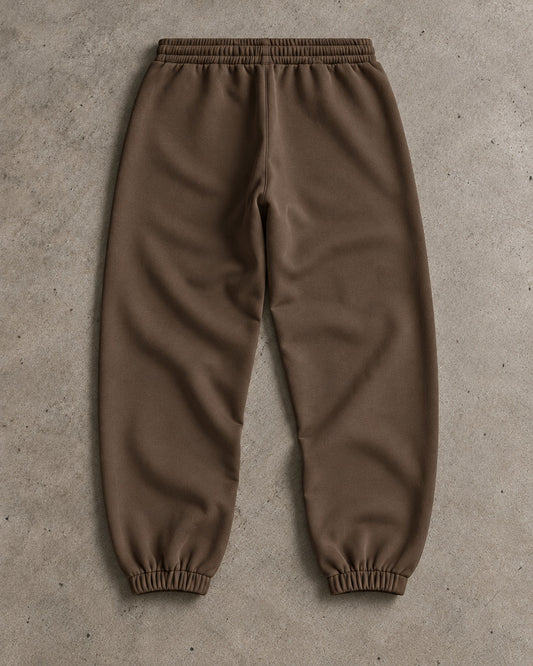 Ranked Brown Heavyweight Joggers, back view