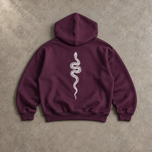 Ranked Purple Oversized Hoodie, back with the large snake