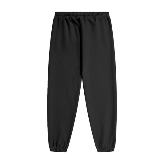 Ranked Black Heavyweight Joggers, back view