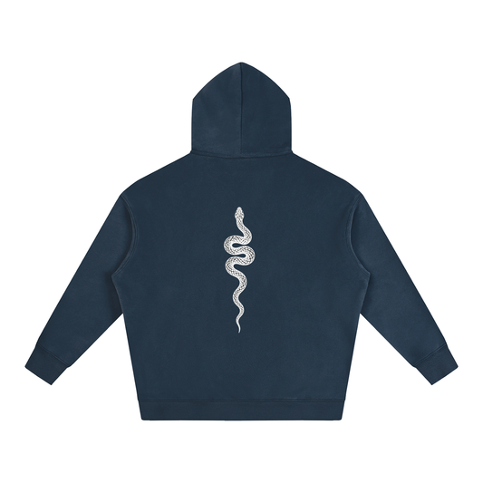 Ranked Blue Oversized Hoodie, back with the large snake