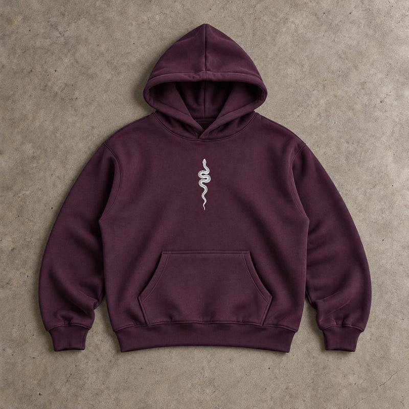 Ranked Purple Oversized Hoodie, front with the snake on the chest